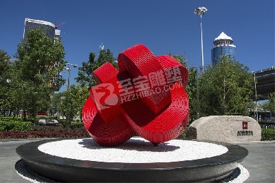 展覽中心官場(chǎng)創(chuàng)意結(jié)不銹鋼雕塑定制