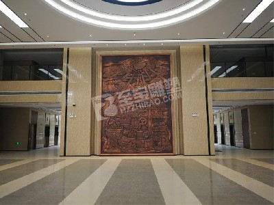 辦公樓大廳壁畫(huà)紫銅黃銅浮雕畫(huà)定制