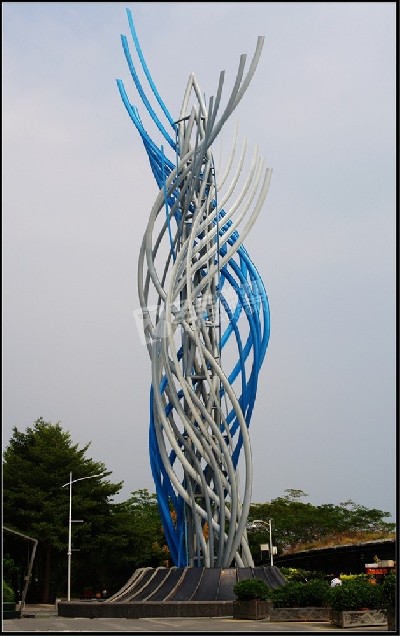 景區(qū)廣場(chǎng)創(chuàng)意線條不銹鋼雕塑定制