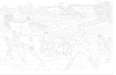 大好河山浮雕雕塑原創(chuàng)手繪設計稿