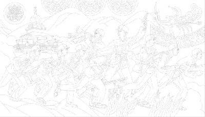 紅色黨建浮雕雕塑原創(chuàng)手繪設計稿