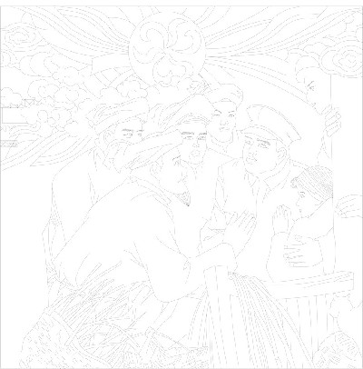 紅色黨建浮雕雕塑原創(chuàng)手繪設計稿