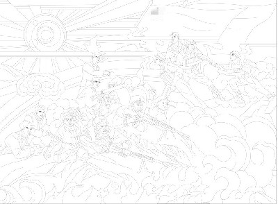 紅色黨建浮雕雕塑原創(chuàng)手繪設計稿