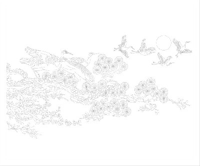 山水風景浮雕雕塑原創(chuàng)手繪設計稿