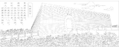 山水風景浮雕雕塑原創(chuàng)手繪設計稿