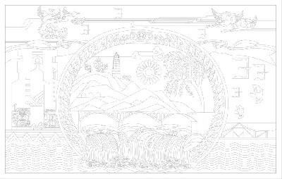 山水風(fēng)景浮雕雕塑原創(chuàng)手繪設(shè)計稿