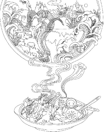 鄉(xiāng)村振興浮雕雕塑原創(chuàng)手繪設計稿