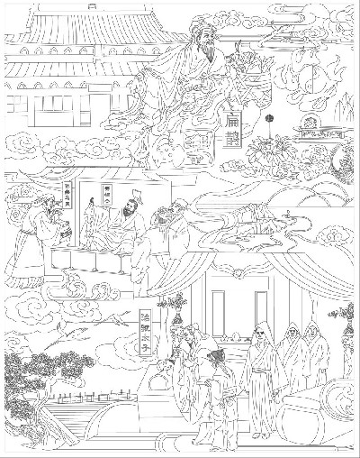 中醫(yī)文化浮雕雕塑原創(chuàng)手繪設(shè)計(jì)稿