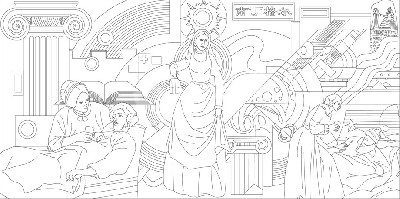 中醫(yī)文化浮雕雕塑原創(chuàng)手繪設計稿