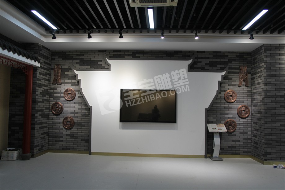 展覽館大廳墻壁壁畫(huà)銅錢(qián)鍛銅浮雕定制