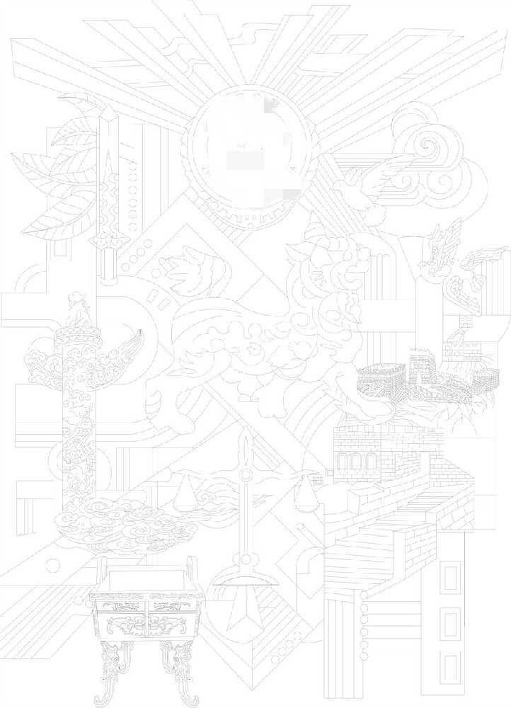 中國檢察院浮雕雕塑壁畫原創(chuàng)手繪設(shè)計稿