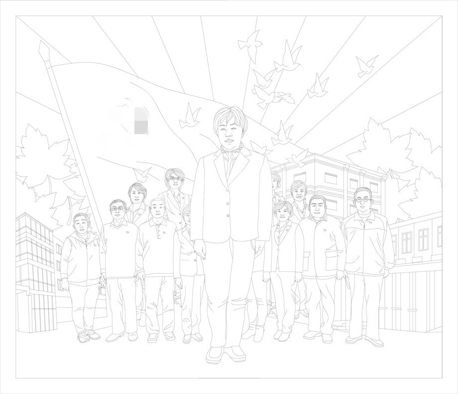 紅色黨建浮雕雕塑原創(chuàng)手繪設計稿