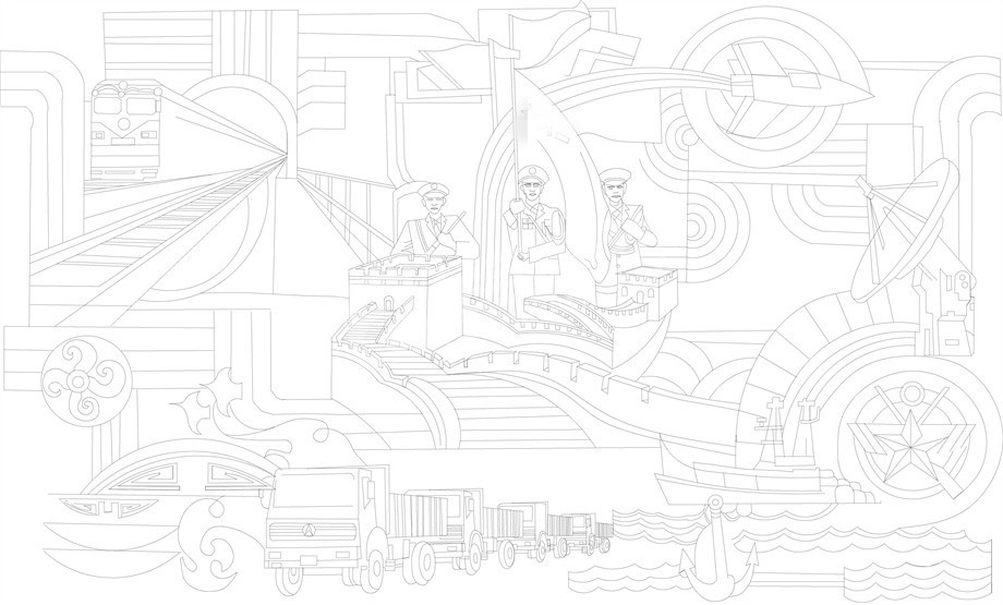 紅色黨建浮雕雕塑原創(chuàng)手繪設(shè)計(jì)稿