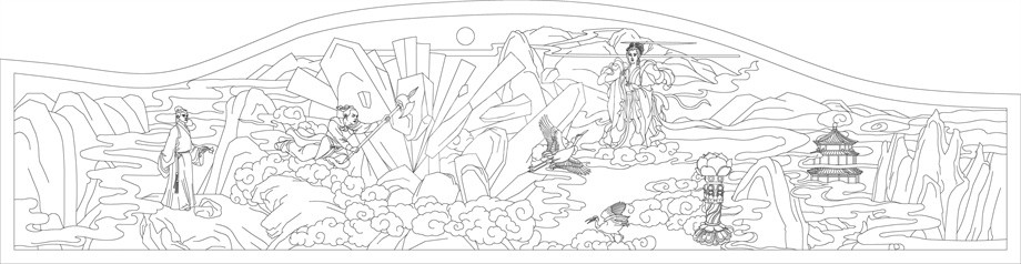 人文歷史浮雕雕塑原創(chuàng)手繪設(shè)計稿