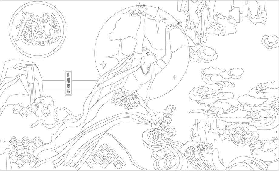 人文歷史浮雕雕塑原創(chuàng)手繪設(shè)計稿