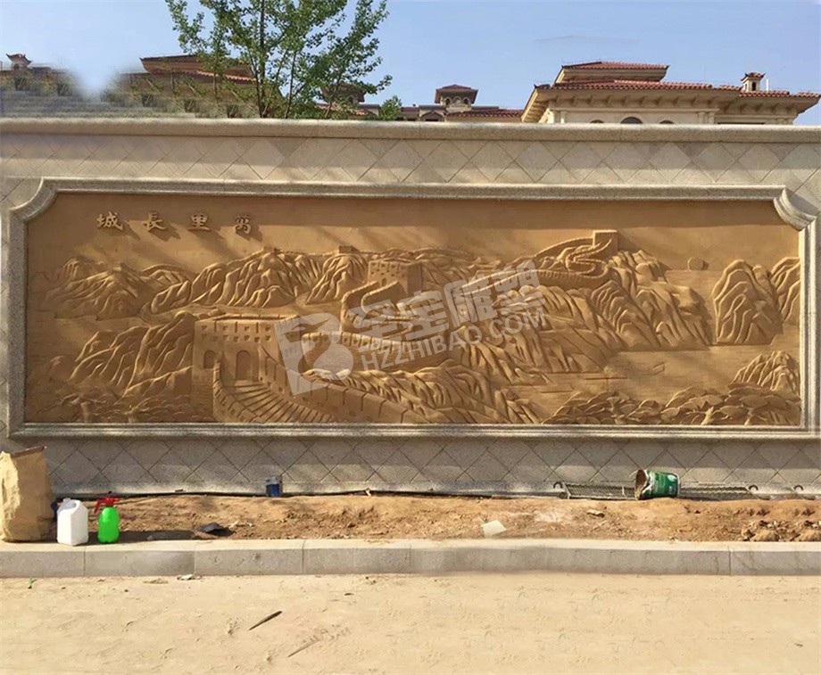 萬(wàn)里長(zhǎng)城壁畫砂巖浮雕雕塑定制