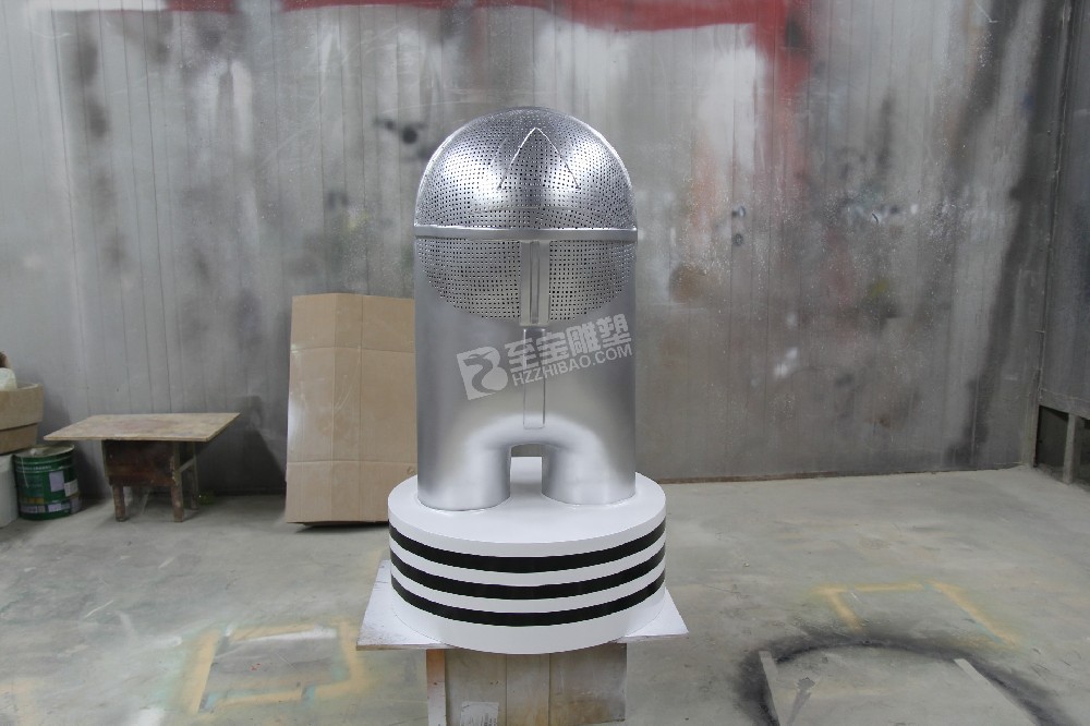 湖州樂(lè)城里好聲音錄音棚烤漆不銹鋼話筒雕塑